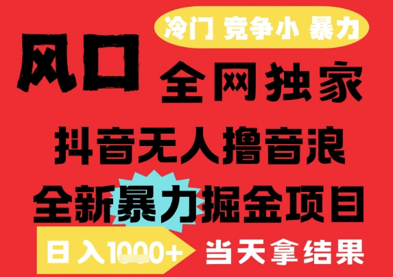 25年6月高爆抖音无人直播最新撸音浪掘金项目，解放双手小白可做，无脑日入1k+，门槛低【揭秘】-云长聊项目