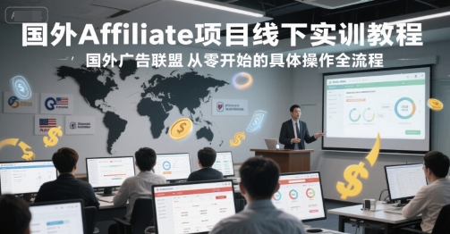 国外Affiliate项目线下实训教程，国外广告联盟从零开始的具体操作全流程-云长聊项目