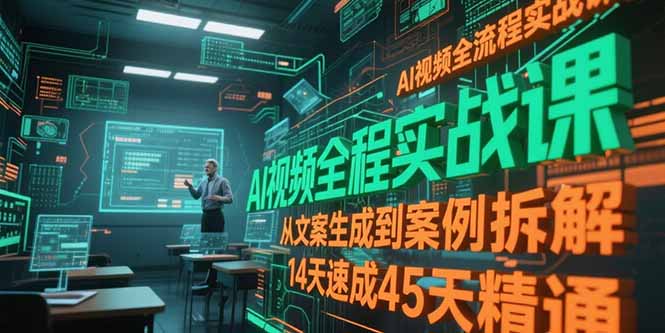 AI视频全流程实战课，从文案生成到案例拆解，14天速成45天精通-云长聊项目
