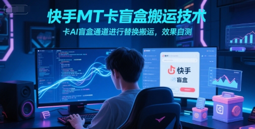 快手MT卡盲盒搬运技术，卡AI盲盒通道进行替换搬运，效果自测-云长聊项目