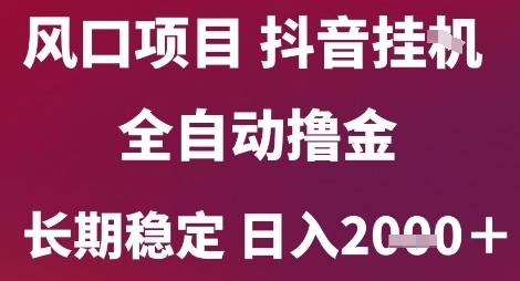 风口项目，六月最新玩法抖音无人挂G，全自动撸金，长期稳定 日入2k+【揭秘】-云长聊项目