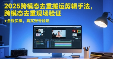 2025跨模态去重搬运剪辑手法，跨模态去重现场验证 +全程实操，真实账号验证-云长聊项目