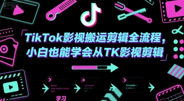 TikTok影视搬运剪辑全流程，小白也能学会从TK影视剪辑-云长聊项目