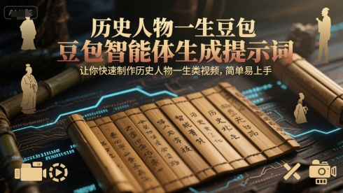 历史人物一生豆包智能体生成提示词，让你快速制作历史人物一生类视频，简单易上手-云长聊项目