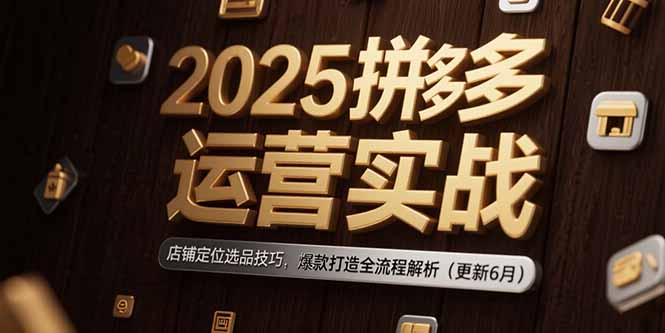 2025拼多多运营实战：店铺定位选品技巧，爆款打造全流程解析(更新6月-云长聊项目