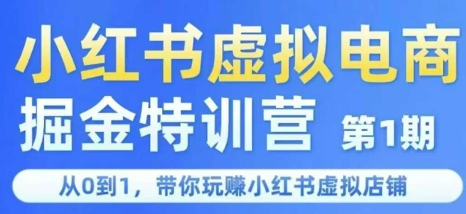 小红书虚拟电商掘金特训营第1期，从0到1，带你玩转小红书虚拟店铺-云长聊项目