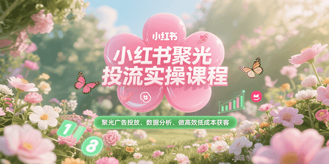 小红书聚光投流实操课程，聚光广告投放、数据分析、做高效低成本获客-云长聊项目
