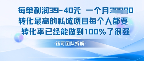 每单利润40一个月7k+转化最高的私域项目，每个人都要的产品转化率已经能做到100%-云长聊项目