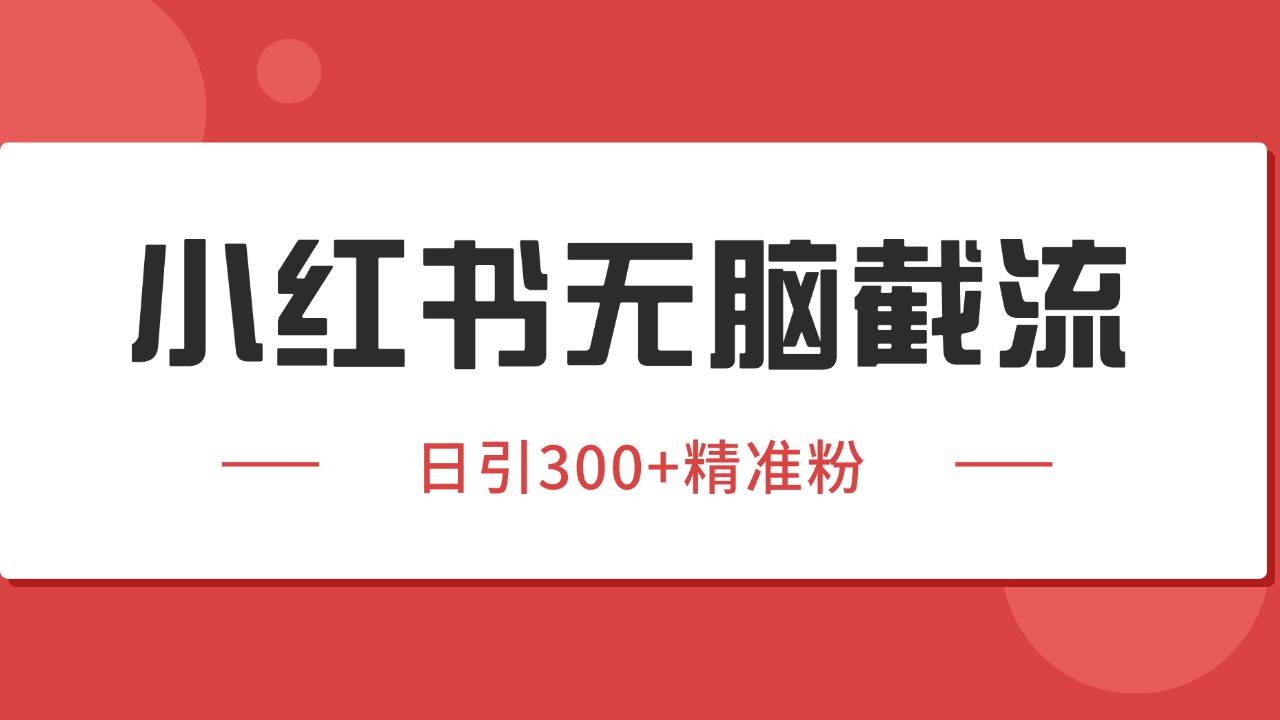 小红书截流同行客源，独家野路子获客玩法 日引200+暴力获客-云长聊项目