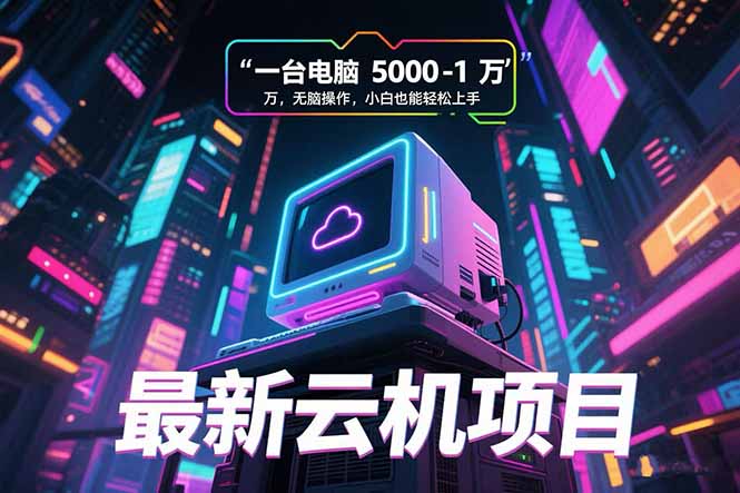最新云机项目 一台电脑5000到10000 无脑操作小白也能轻松上手-云长聊项目